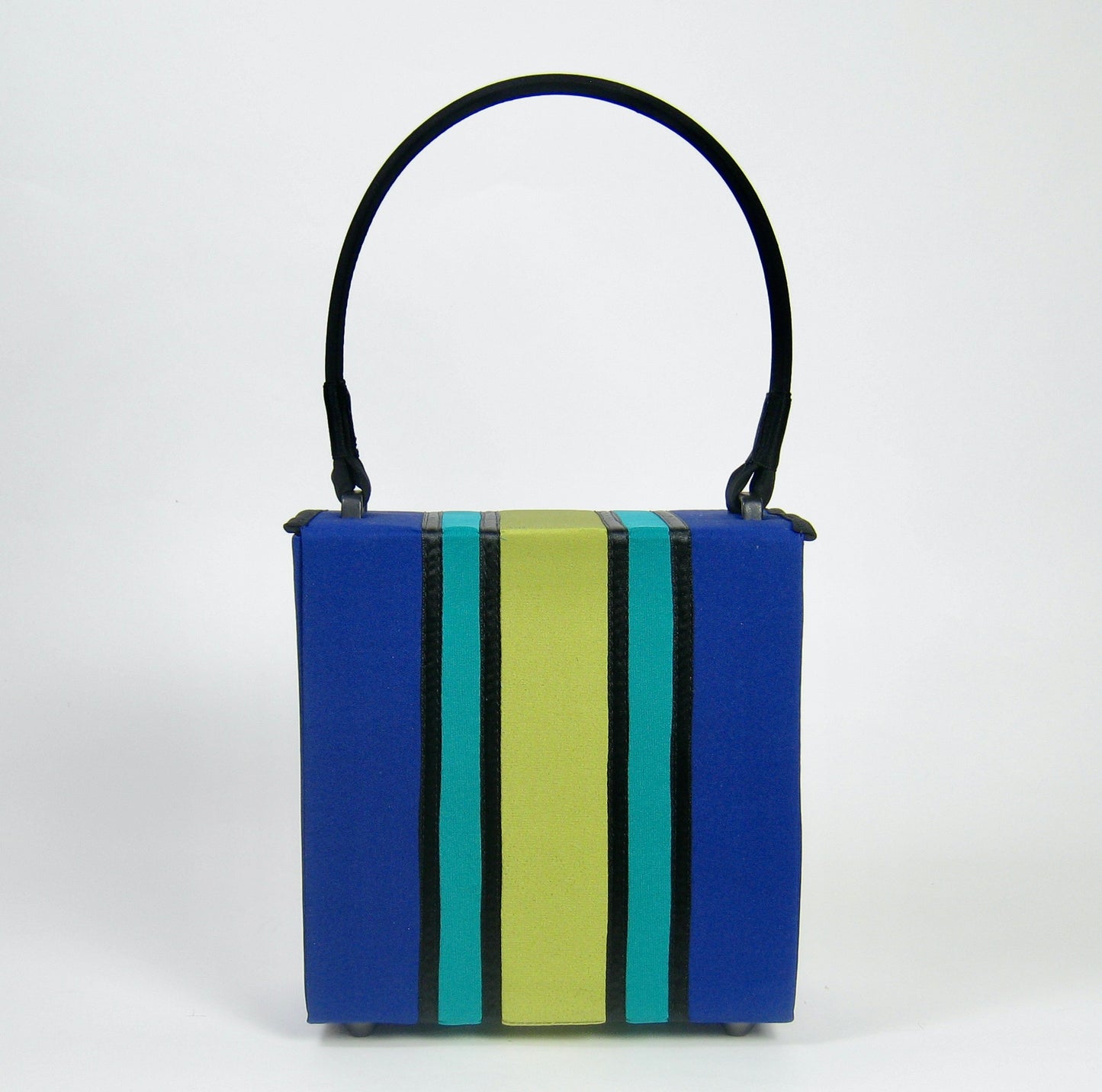 Square Purse - Cobalt and Chartreuse