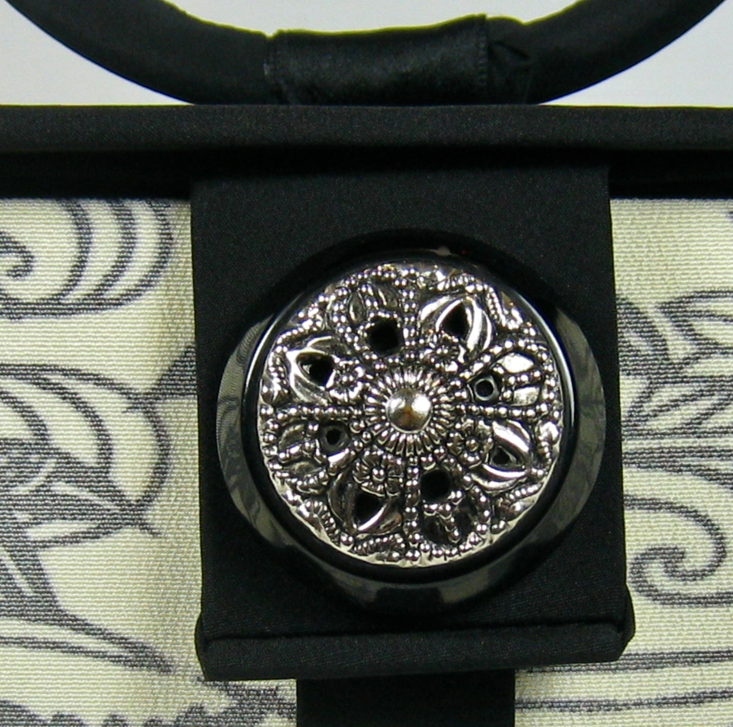 Kimono Purse - White and Grey Patterned