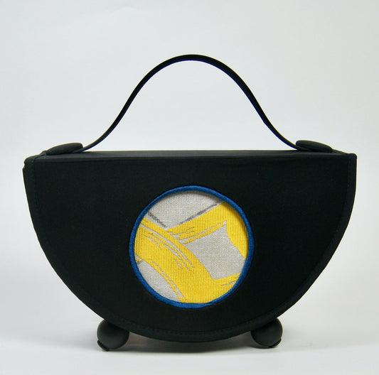 Moon Purse - Black with Bright Yellow and Silver